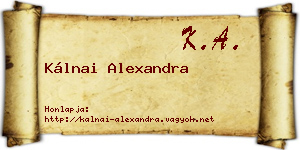 Kálnai Alexandra névjegykártya