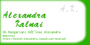 alexandra kalnai business card